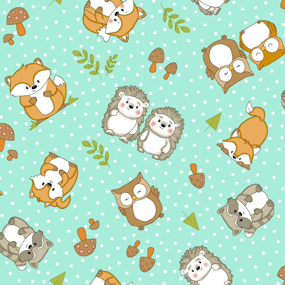 Woodland Critters Comfy Flannel Fabric