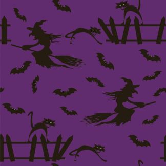 Speed Demon Allover - Purple Cotton Fabric