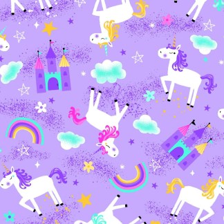Unicorns and Rainbows Comfy Flannel Fabric