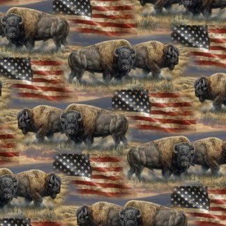 American Bison Allover Cotton Fabric