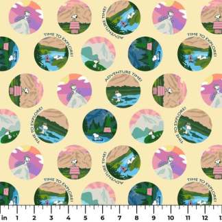 4 Yard Piece - Peanuts Snoopy Adventure Awaits Cotton Fabric