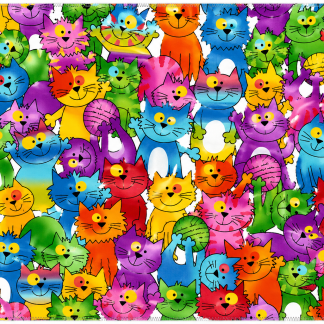 Single Layer Flannel Blanket - Fun Flannel Crazy Cats White
