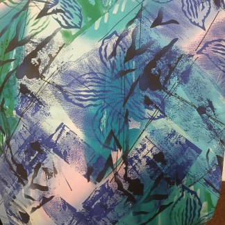 Abstract Tropical Leaves 60" Wide Cotton Fabric – Teal Blue Green
