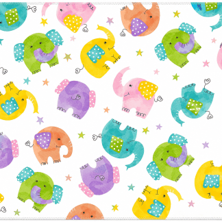 Single Layer Flannel Blanket - Fun Flannel Elephants