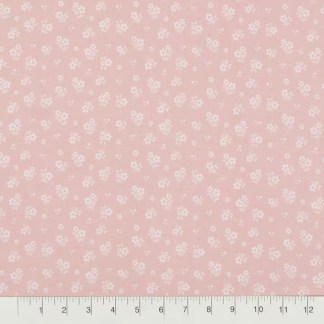 Pink Floral Sprig Flannel Fabric