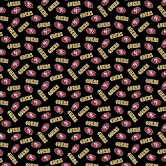 49ers 44" Wide Black Cotton Fabric