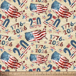 America 250 Years Allover Cotton Fabric